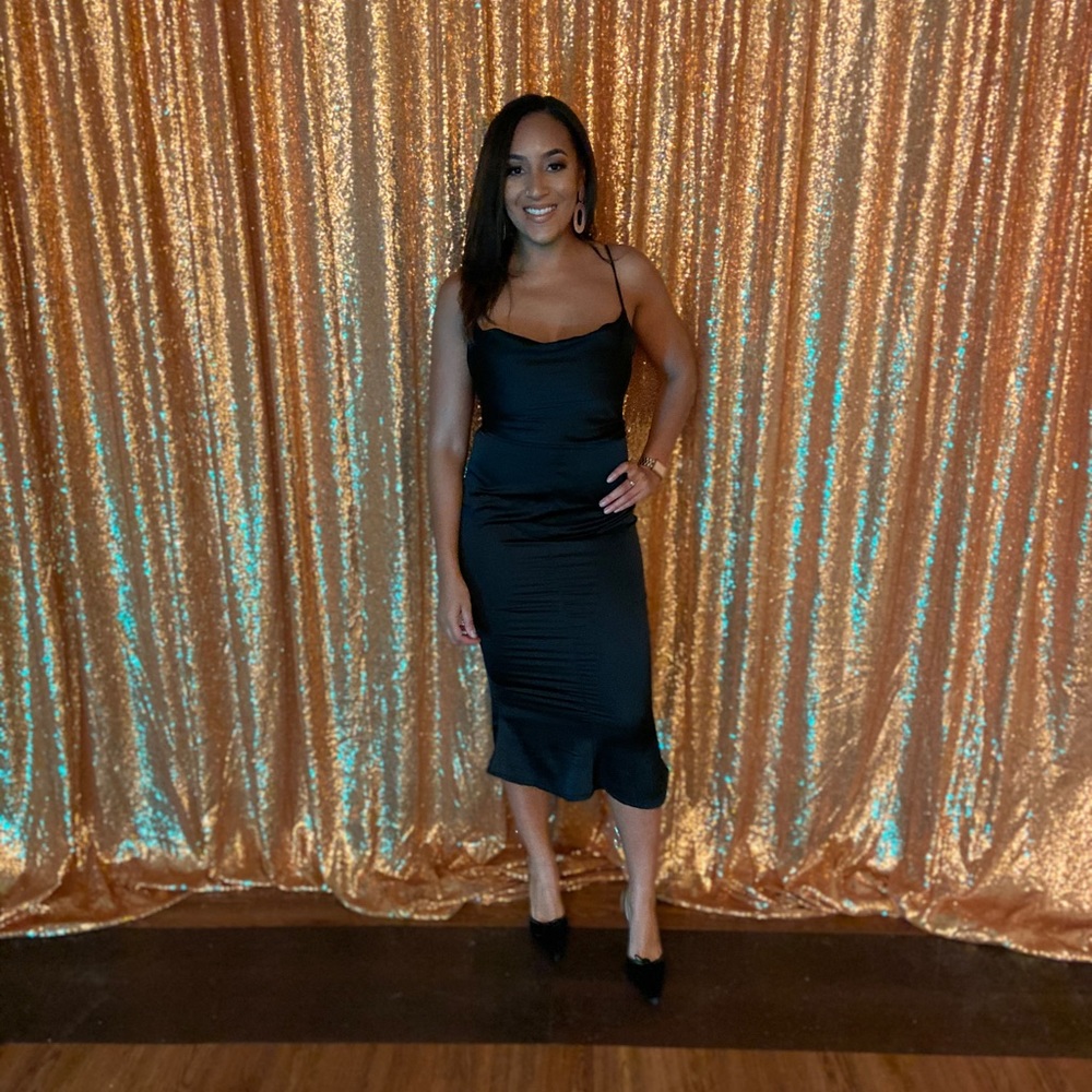 Black midi dress